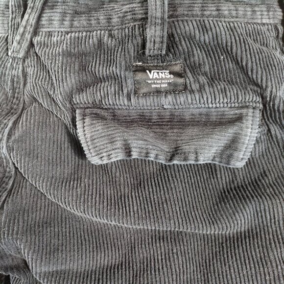 Vans Men’s 31 Loose Tapered Fit Cargo Pants Black Corduroy Skater Grunge Y2K - Picture 9 of 10